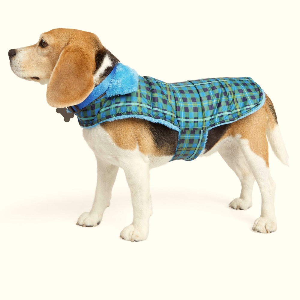 Dog or Cat Plaid Fleece Lined Cozy Rain Jacket